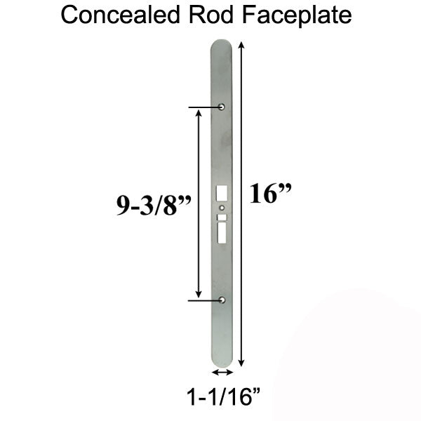 Ashland Concealed Rod Face Plate 1-1/16 In. X 16 - Ss Hardware