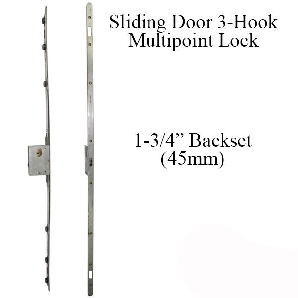 Sentinel Multipoint Sliding Door Lock 3 Hooks - 45 Mm Stainless Steel Hardware