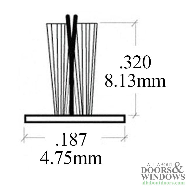 Weatherstrip .187" Backing .320" Pile Black – Door & Window Seal