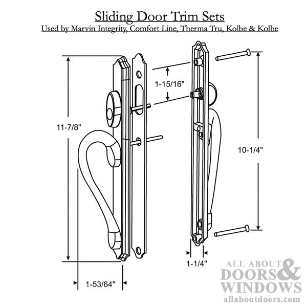 Inspirations Narrow Active Keyed Sliding Door Handle - Choose Color