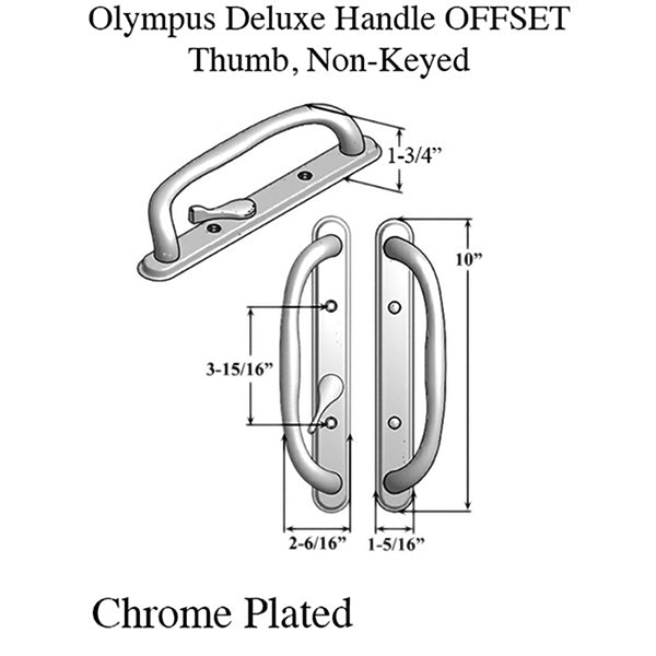 Olympus Handle OFFSET Thumb, Sliding Glass Door - Colors