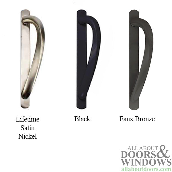 Truth Round Top Sliding Door Handleset, Semi Active, Non Keyed with Thumb Latch - Black