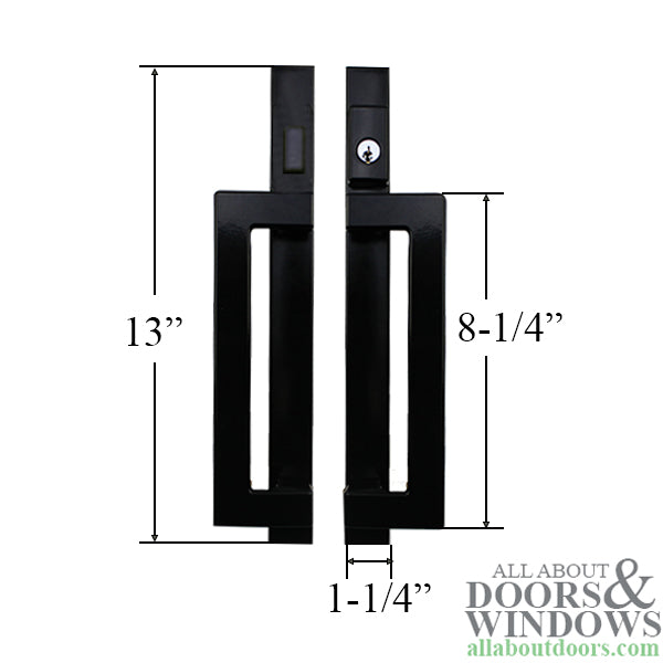 Truth Modern 13" Sliding Patio Door Handle - Active Keyed