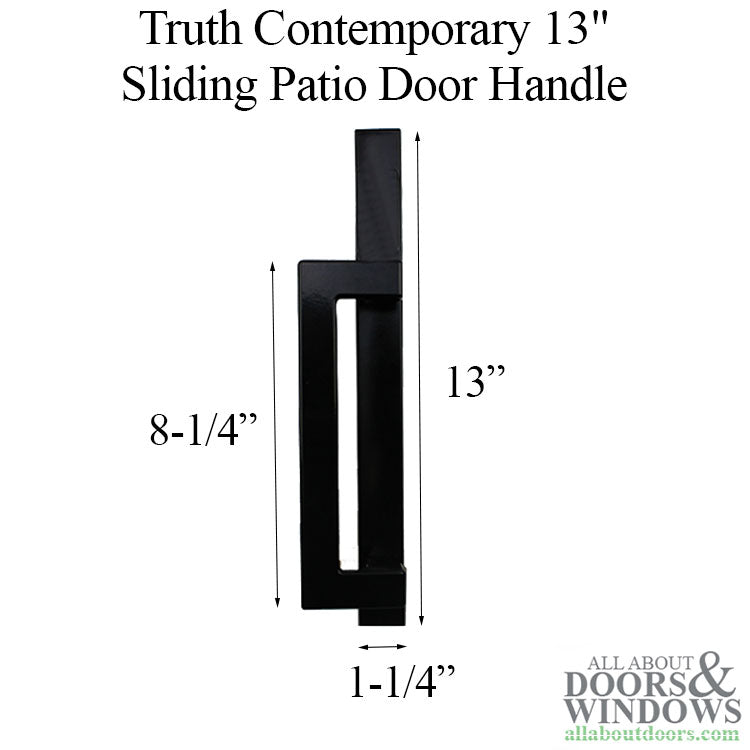 Truth 40.70.02.102.1 Modern Contemporary 13" Sliding Door Handle Dummy Black