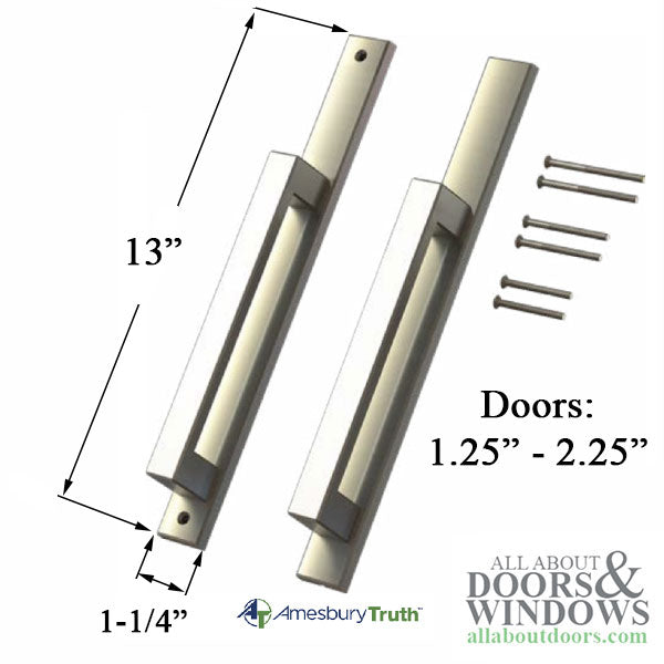 Modern Contemporary Inline Sliding Patio Door Dummy Pull Handle Non-Keyed No Thumbturn