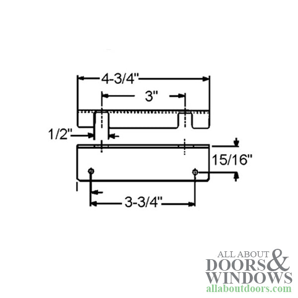 Auxiliary Strike Plate, Foot Bolt Keeper, Truth 2 Hole Angled