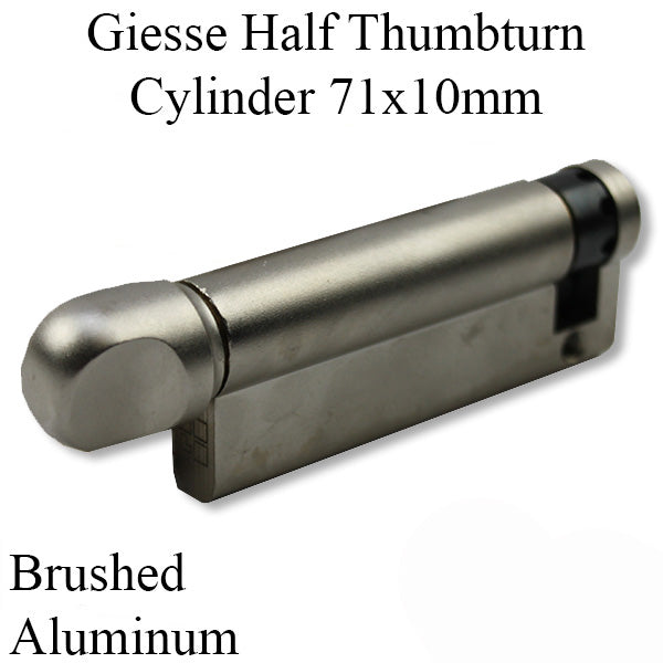 Giesse Half Thumbturn Cylinder 71/10 Brushed Alumimum Hardware