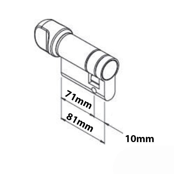 Giesse Half Thumbturn Cylinder 71/10 Brushed Alumimum Hardware