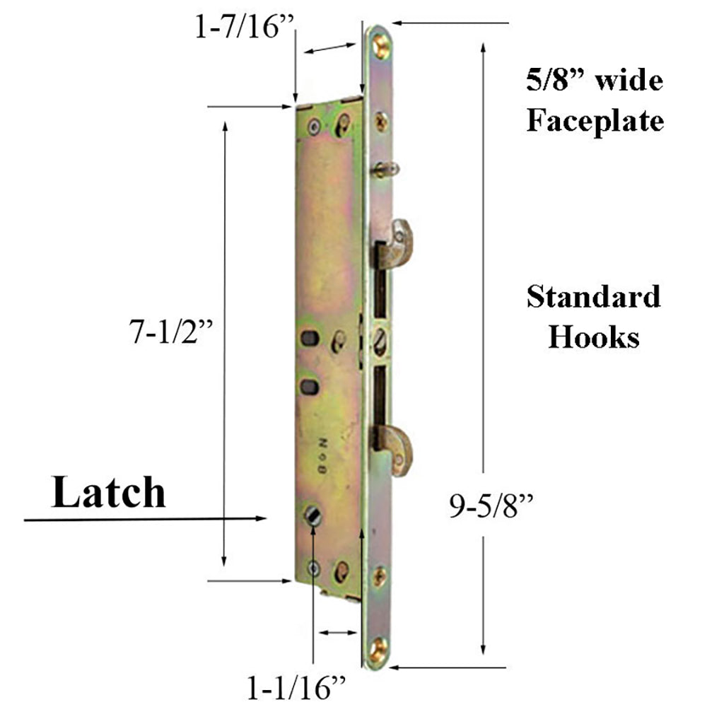 Truth 13319 16mm Nexus 2-Point Sliding Door Mortise Lock – Standard Hooks