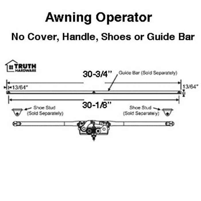 Truth Entrygard Dual Arm Awning 28-3/4 Inch Roto Crank Operator