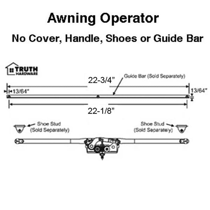 Truth 11.43 Entrygard Dual Arm Awning Operator 20-3/4" Span
