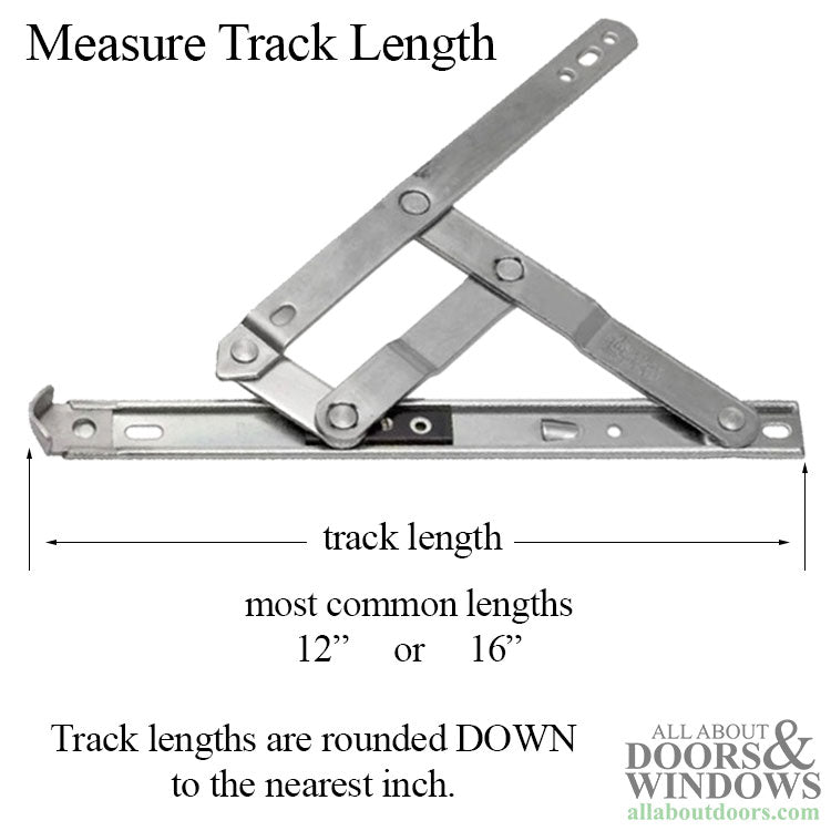 Anderberg 222SS 4 Bar Egress Window Hinge with Stop - 12" Track