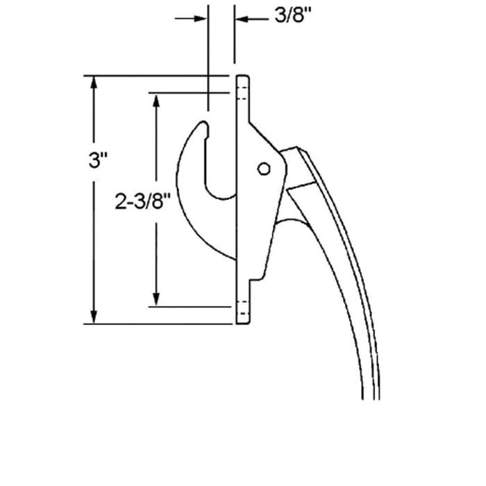 Truth 24.10 Casement Locking Handle 2-3/8" Screw Spacing