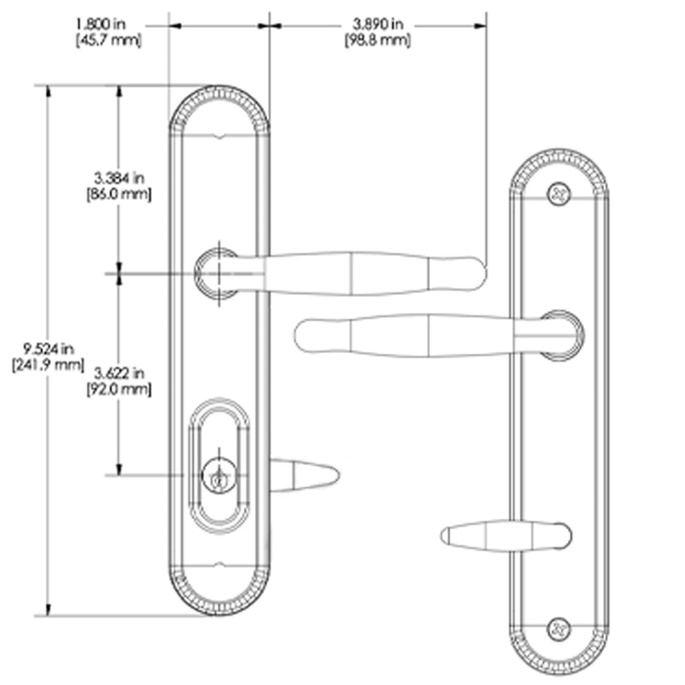 AmesburyTruth Regency 800B Passive Non-Keyed ADA Handle Set