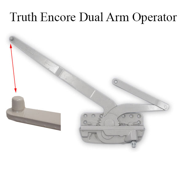 Truth® Encore Dual Arm Casement Operator with Stud, Left Hand