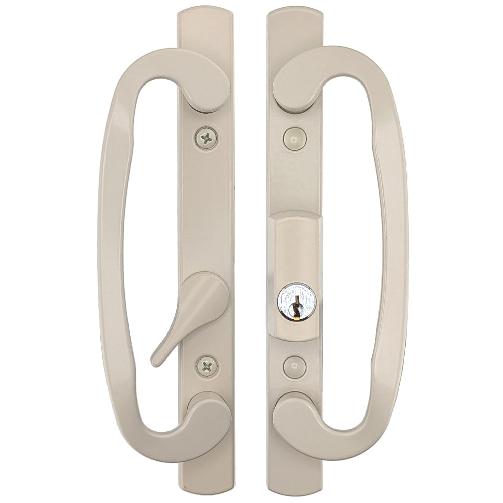 Legacy Glass Sliding Door Handle Set, Keyed with Offset Thumbturn, Schlage Keyway, Choose Color