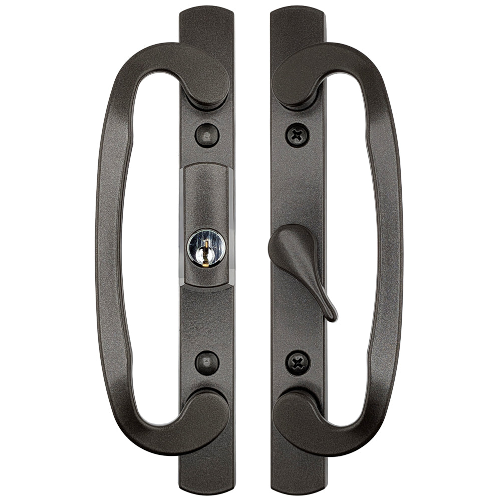 Legacy Glass Sliding Door Handle, CENTER Thumb Turn with Key, Choose Color