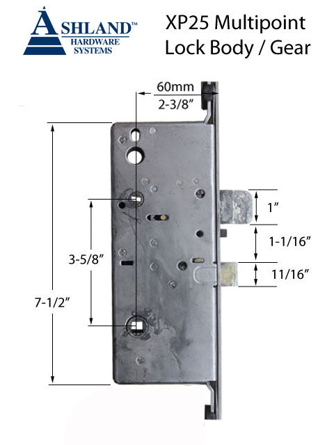 Ashland Xp25 3 Point Shootbolt Multipoint Lock 60Mm Backset Hardware