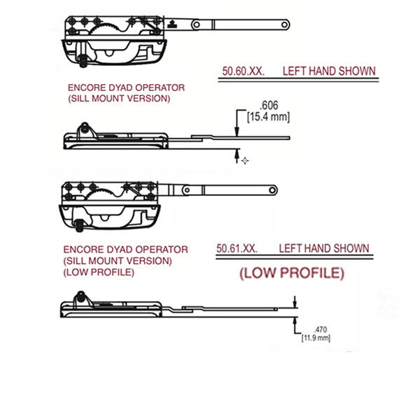 Truth 50.61 Encore Split Arm Dyad Operator Low Profile Right Hand Hardware