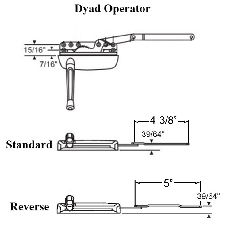 Truth® Maxim 50.70 Series Reverse Dyad operators, Right Hand