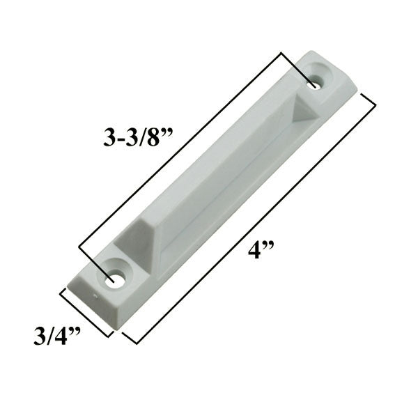 Sash Lift Plastic 3-3/8 Inch Screw Holes - White Hardware