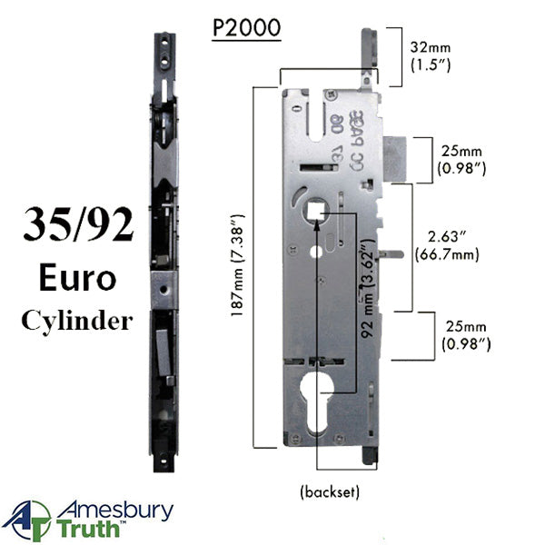P2000 Active Gearbox 35/92 Euro Cylinder Replacement