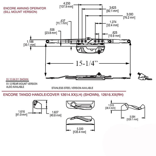 Encore Series Awning Operator No Cover Hardware