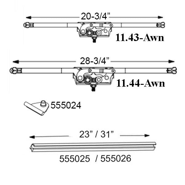 Truth Entrygard Dual Arm Awning 28-3/4 Inch Roto Crank Operator
