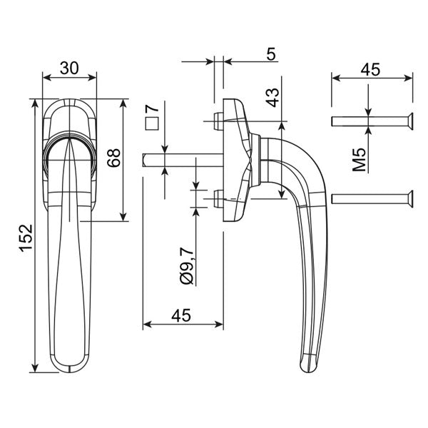 Prima Plus Handles, Non Locking