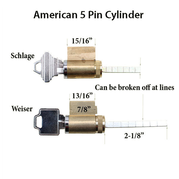 Weiser WR 5-Pin Cylinder Lock, Keyed Alike for Sliding Glass Doors