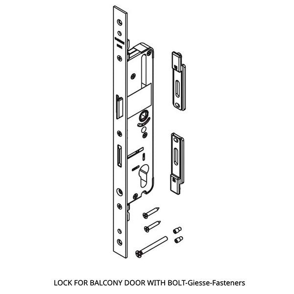 Giesse Door Mortise Lock, 35mm Backset, 85mm PZ, Perimeter INOX