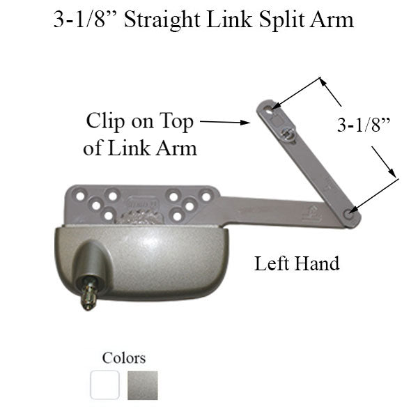 New Style Sill Mounted Straight Link 4-3/4 Inch Split Arm Casement Window Operator, Left