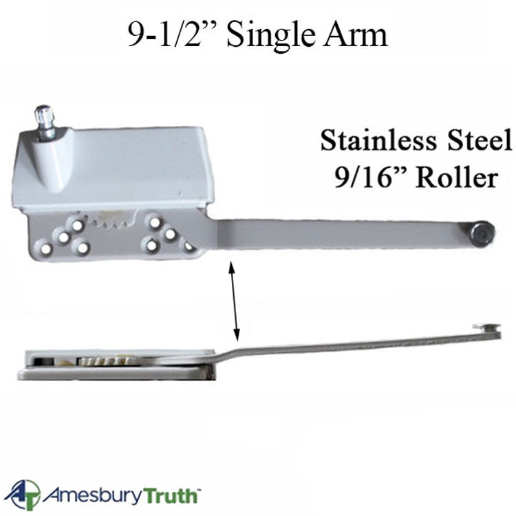 Truth Traditional 9-1/2 Straight Arm Metal Stainless Steel Roller Left Hand