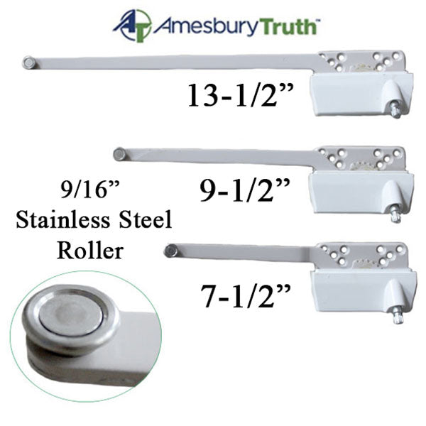 Truth Traditional 9-1/2 Straight Arm Metal Stainless Steel Roller Right Hand Hardware