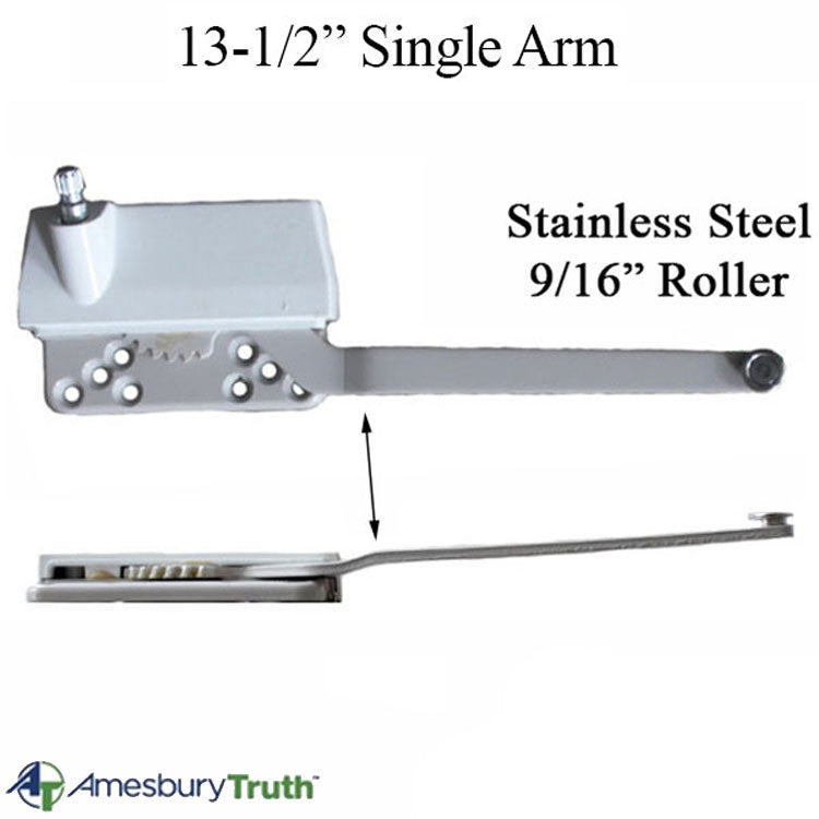 Truth Traditional 13-1/2 Straight Arm Metal Stainless Steel Roller Left Hand Hardware