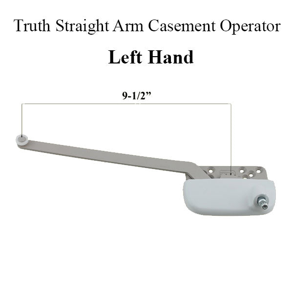 9-1/2 Inch Truth New Style Ellipse Single Arm Operator Left Hand - Choose Color Hardware