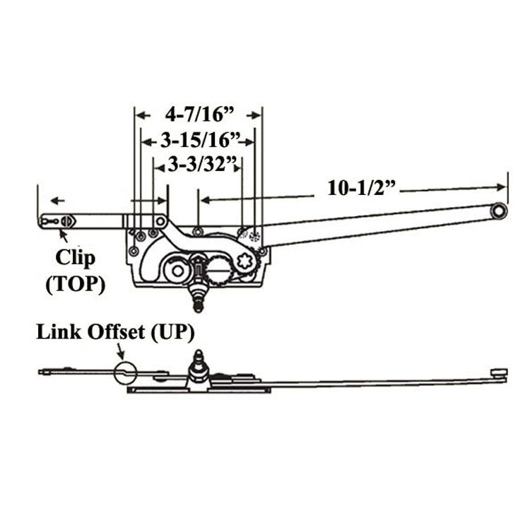 Casement Operator Entrygard Dual Arm, Long Link 20810, Right Hand