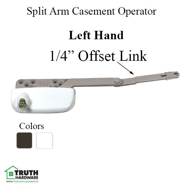 Truth Ellipse Split Arm Casement Operator 1/4 Offset Link Left Hand Hardware