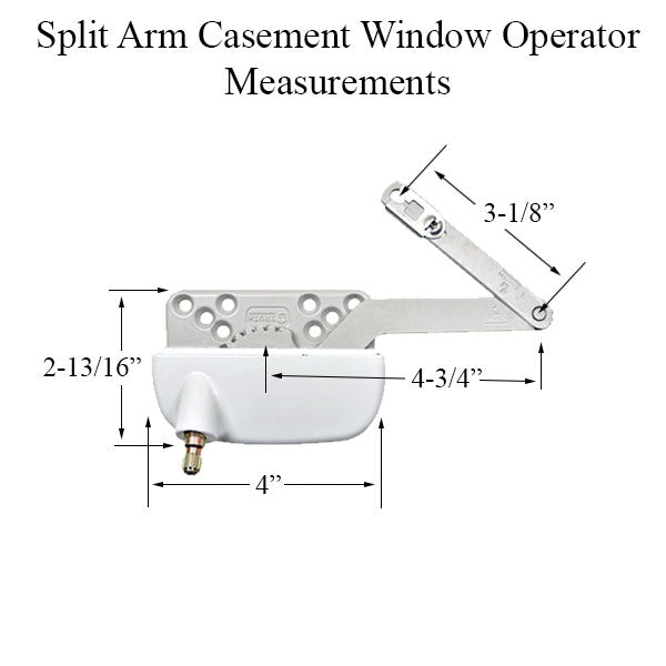 New Style Sill Mounted Straight Link 4-3/4 Inch Split Arm Casement Window Operator Left Hardware