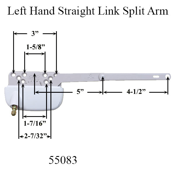 Truth Ellipse Split Arm Operator 4-1/2 Straight Link Left Hand Hardware