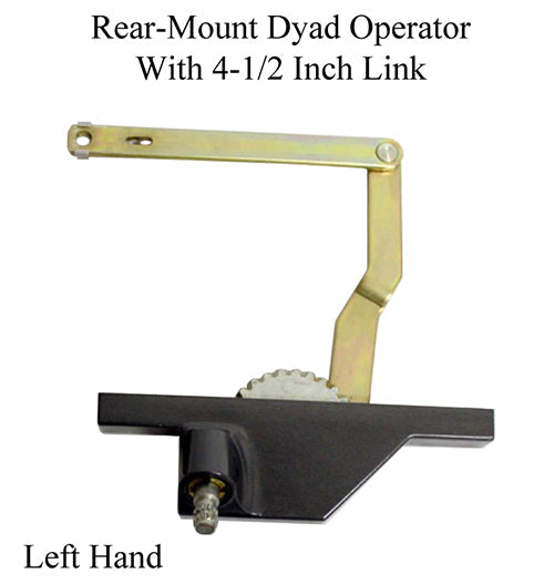 Rear Mount Dyad Operator 4-1/2 Inch Holes Left Hand - Chestnut Bronze Hardware