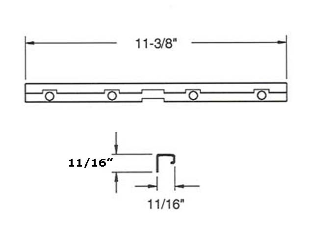 Track 11-3/8 4 Hole #30473 Wood Casement Window Hardware