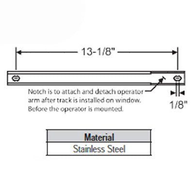 Track Casement Operator 2 Holes 13-1/8 In. Hardware