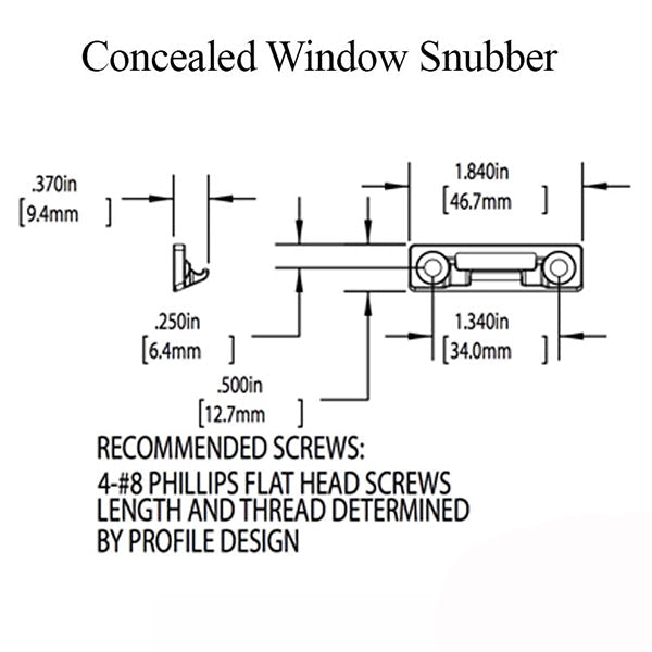 Concealed Window Snubber Die Cast Hardware