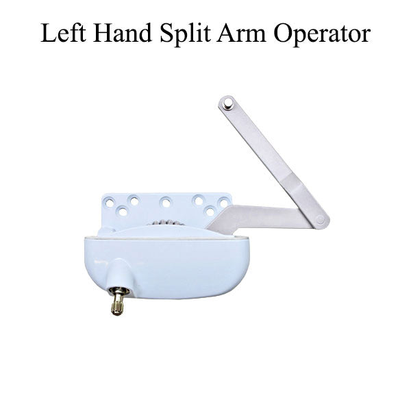 Left Hand Split Arm Casement Operator - White Hardware