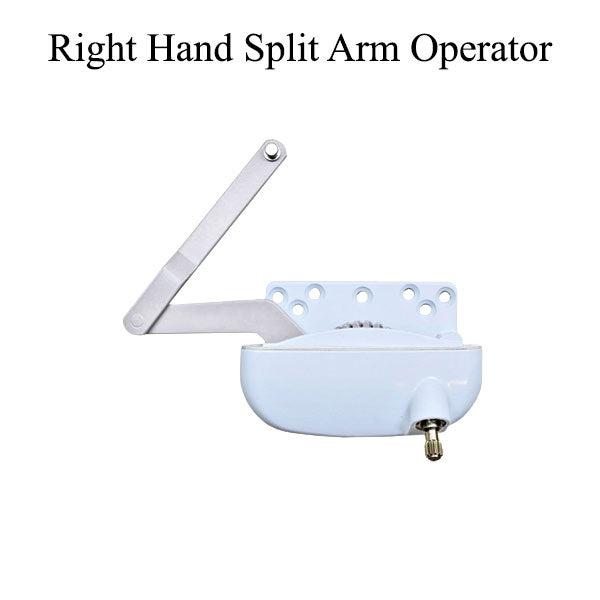 Right Hand Split Arm Casement Operator - White Hardware