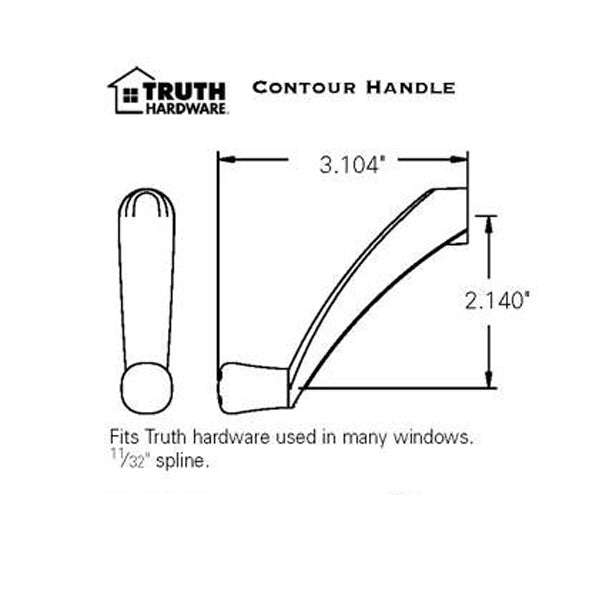 Contour Crank Handle Truth 11/32 Spline - Choose Color Hardware