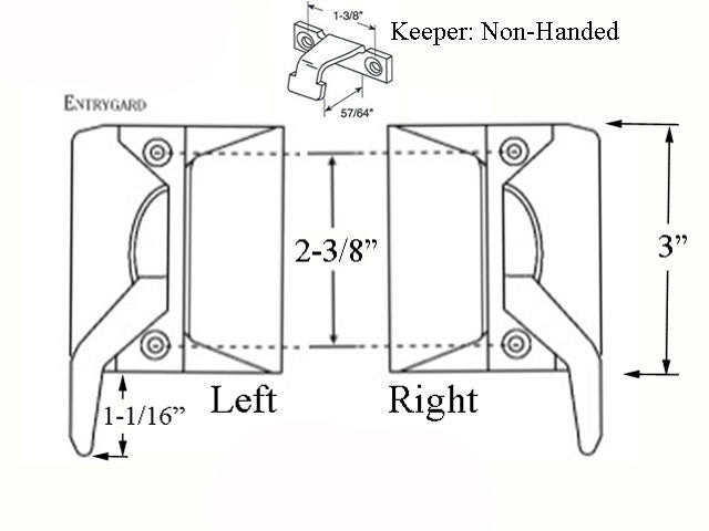 Sash Lock Keeper Truth 1-3/8 In. Screw Hole Hardware