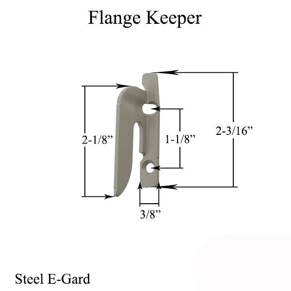 Sash Lock Hook Flange Keeper Right Hand - Steel E-Gard Hardware