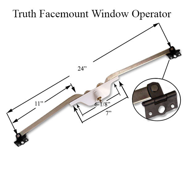 Truth® Dual Arm, front mount, Awning Operator - White